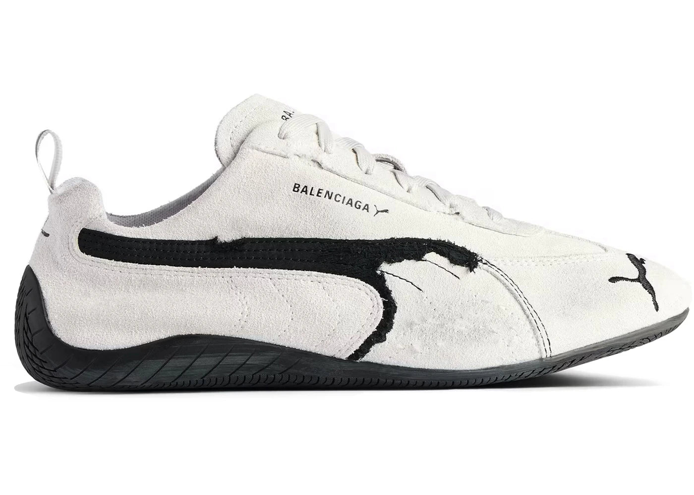 Balenciaga x Puma Speedcat Suede Distressed White Black - 847146 WSDSD 9010